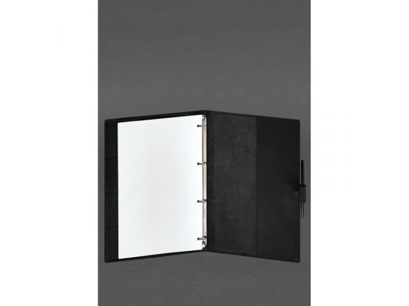 Кожаный блокнот А4 (софт-бук) 9.2 черный краст, фото 4