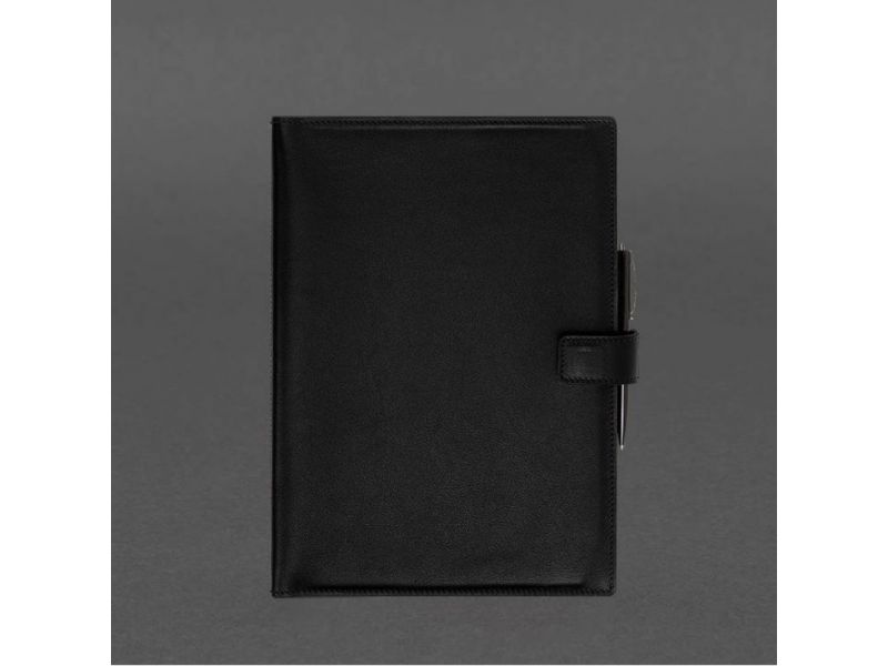 Кожаный блокнот А4 (софт-бук) 9.2 черный краст, фото 6