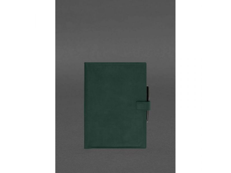 Кожаный блокнот А4 (софт-бук) 9.2 зеленый Crazy Horse, фото 1