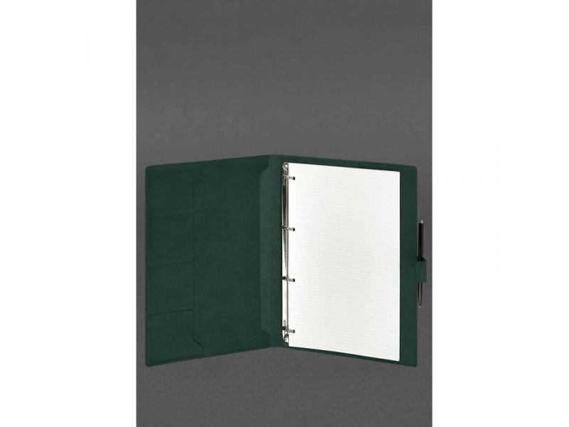 Кожаный блокнот А4 (софт-бук) 9.2 зеленый Crazy Horse, фото 2