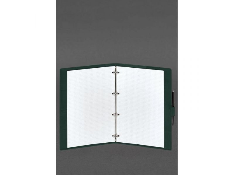 Кожаный блокнот А4 (софт-бук) 9.2 зеленый Crazy Horse, фото 3