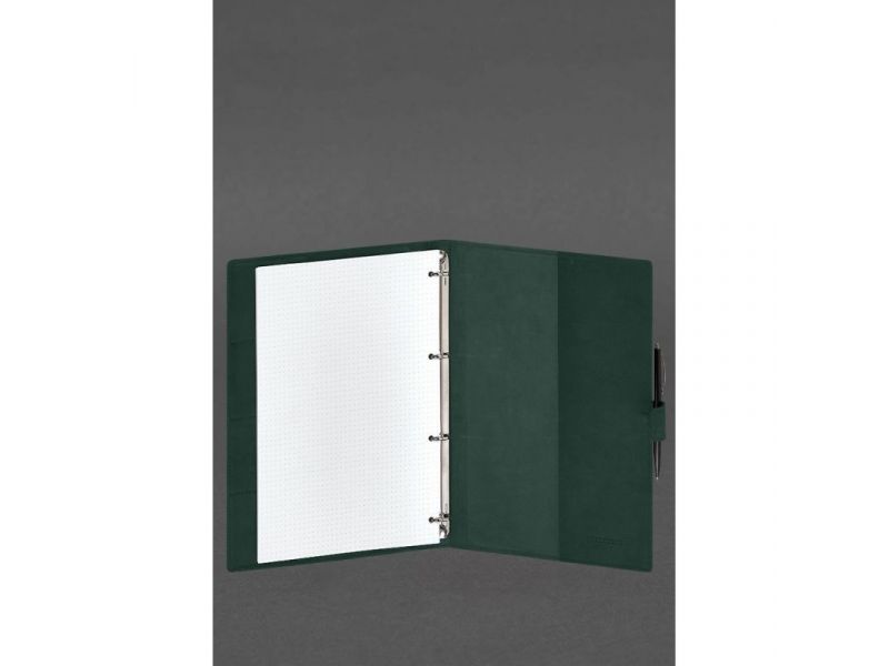 Кожаный блокнот А4 (софт-бук) 9.2 зеленый Crazy Horse, фото 4