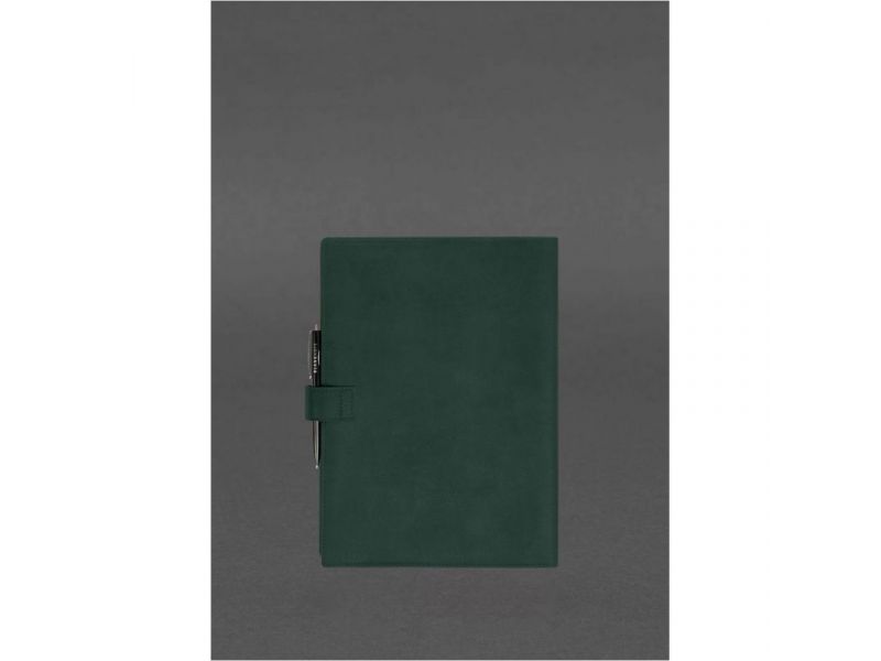 Кожаный блокнот А4 (софт-бук) 9.2 зеленый Crazy Horse, фото 5