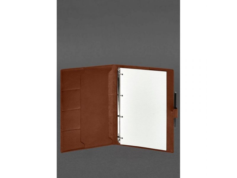 Кожаный блокнот А4 (софт-бук) 9.2 светло-коричневый Краст, фото 2