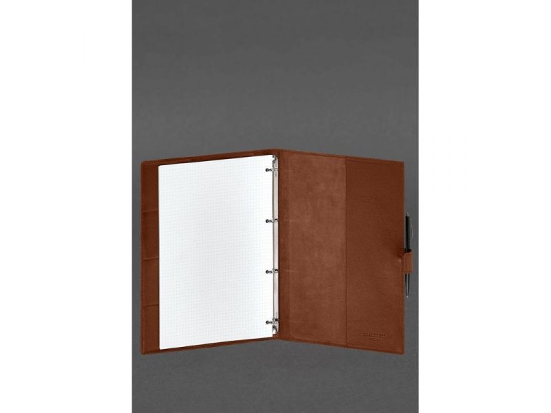 Кожаный блокнот А4 (софт-бук) 9.2 светло-коричневый Краст, фото 4