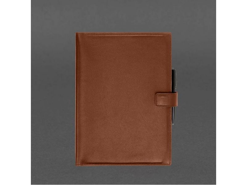 Кожаный блокнот А4 (софт-бук) 9.2 светло-коричневый Краст, фото 6