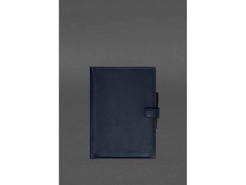 Кожаный блокнот А4 (софт-бук) 9.2 синий Краст, фото 1