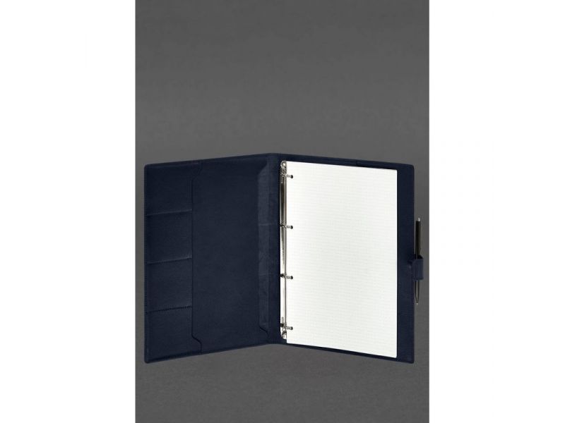 Кожаный блокнот А4 (софт-бук) 9.2 синий Краст, фото 2