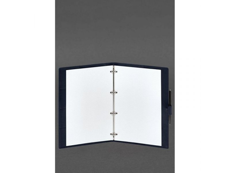 Кожаный блокнот А4 (софт-бук) 9.2 синий Краст, фото 3