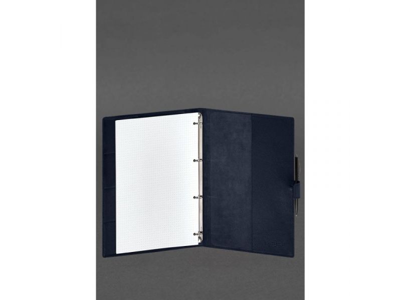 Кожаный блокнот А4 (софт-бук) 9.2 синий Краст, фото 4