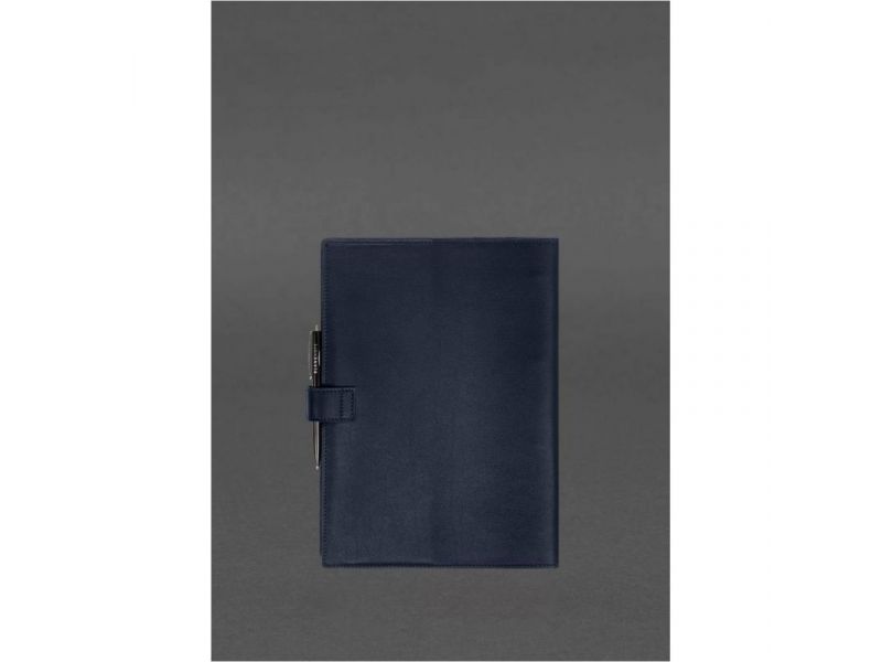 Кожаный блокнот А4 (софт-бук) 9.2 синий Краст, фото 5
