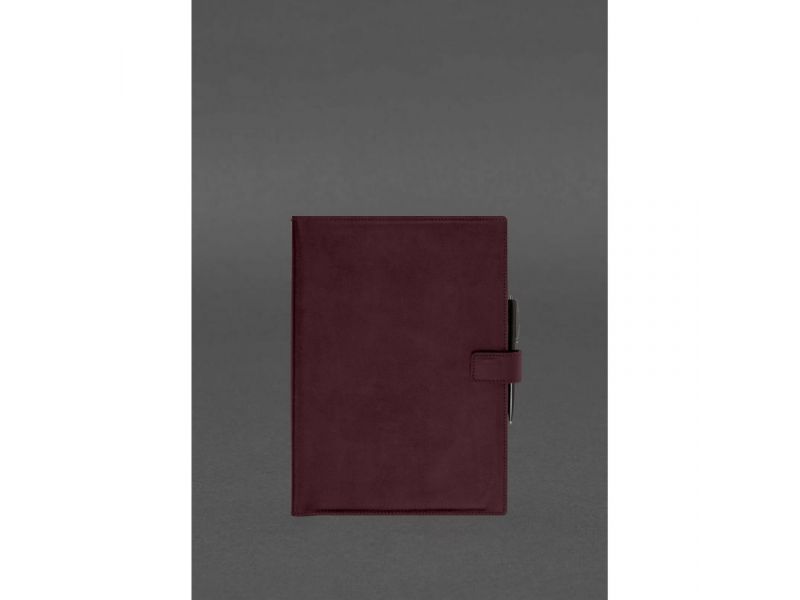 Кожаный блокнот А4 (софт-бук) 9.2 бордовый Crazy Horse, фото 1