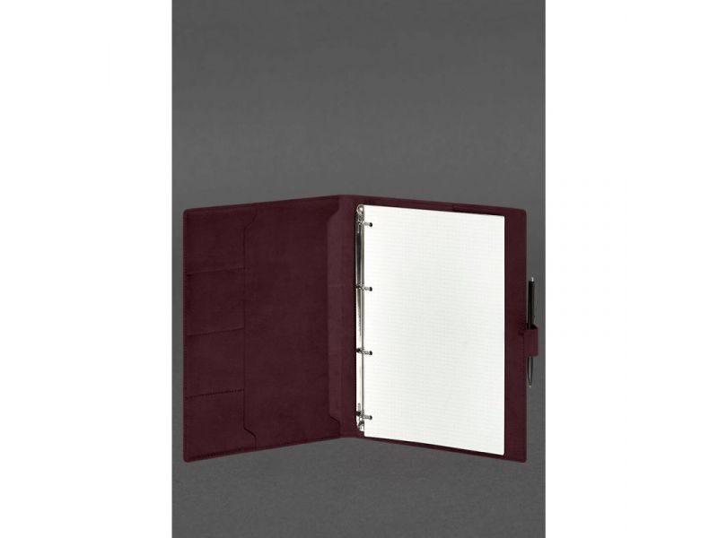 Кожаный блокнот А4 (софт-бук) 9.2 бордовый Crazy Horse, фото 2