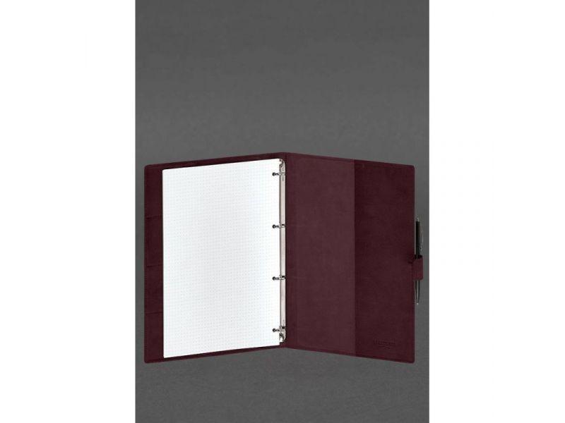 Кожаный блокнот А4 (софт-бук) 9.2 бордовый Crazy Horse, фото 4