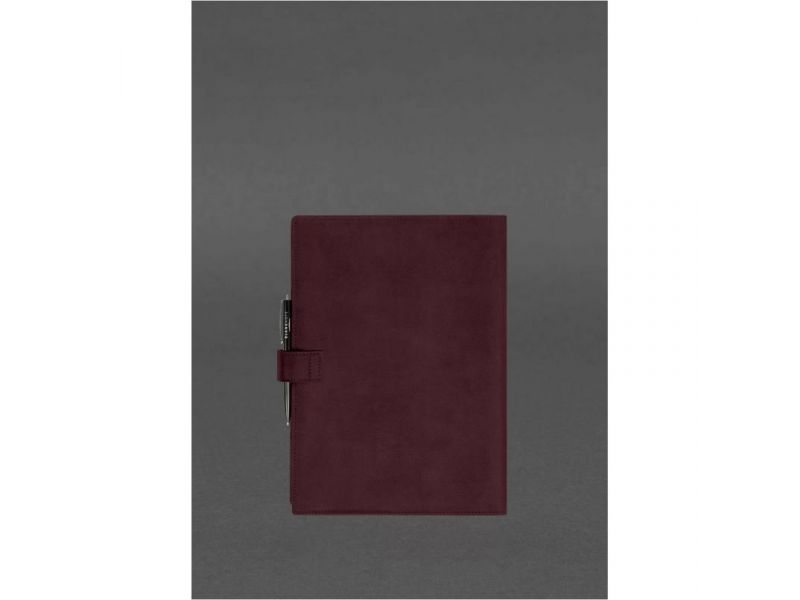 Кожаный блокнот А4 (софт-бук) 9.2 бордовый Crazy Horse, фото 5