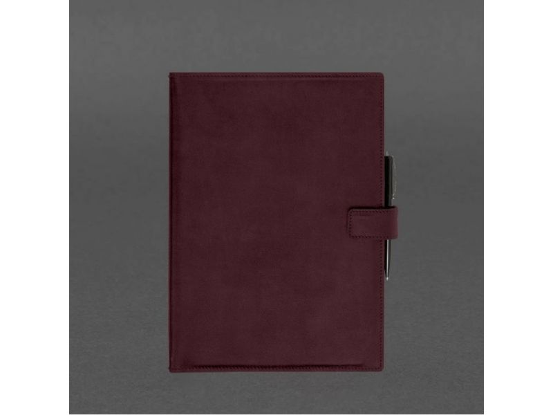 Кожаный блокнот А4 (софт-бук) 9.2 бордовый Crazy Horse, фото 6