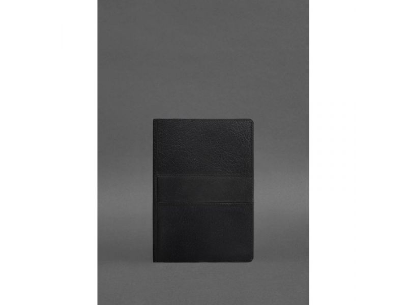 Кожаный блокнот А5 (софт-бук) 9.3 черный краст, фото 1