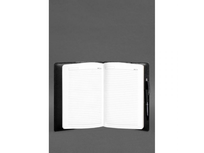 Кожаный блокнот А5 (софт-бук) 9.3 черный краст, фото 3