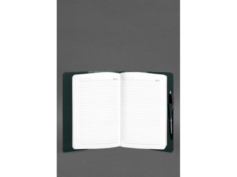 Кожаный блокнот А5 (софт-бук) 9.3 зеленый Crazy Horse, фото 3