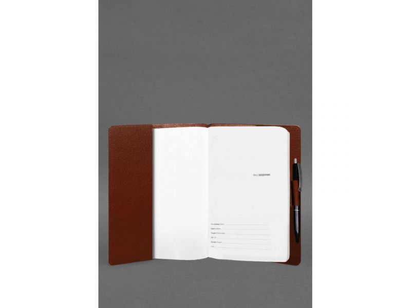 Кожаный блокнот А5 (софт-бук) 9.3 светло-коричневый Краст, фото 2