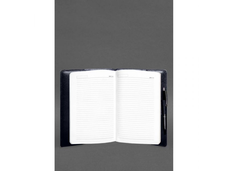 Кожаный блокнот А5 (софт-бук) 9.3 синий Краст, фото 3