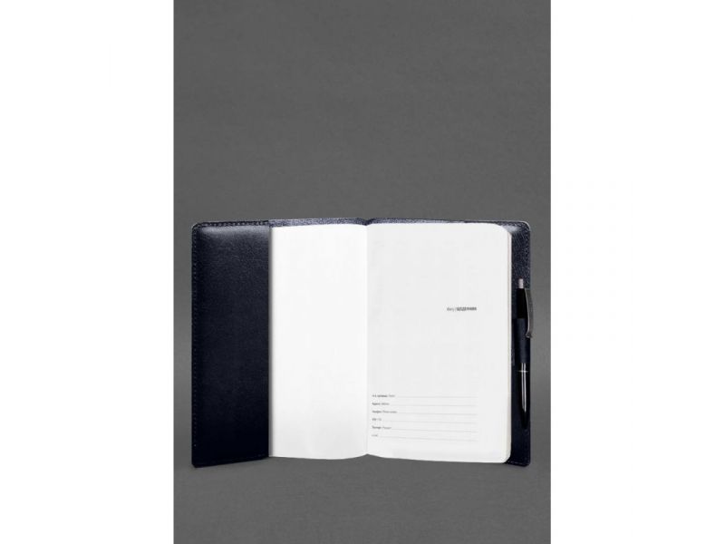 Кожаный блокнот А5 (софт-бук) 9.3 синий Краст, фото 2