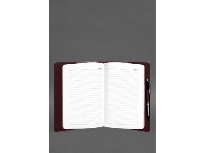 Кожаный блокнот А5 (софт-бук) 9.3 бордовый Crazy Horse, фото 3