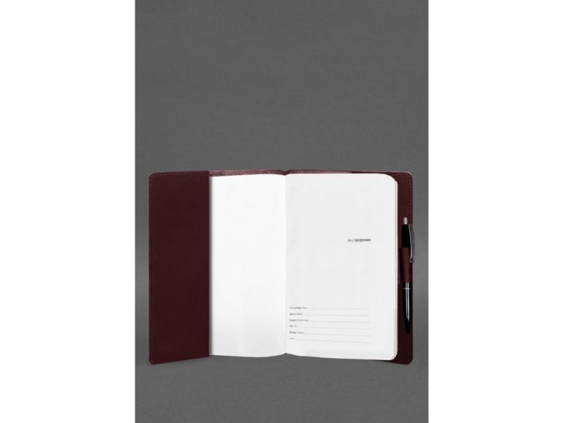 Кожаный блокнот А5 (софт-бук) 9.3 бордовый Crazy Horse, фото 2