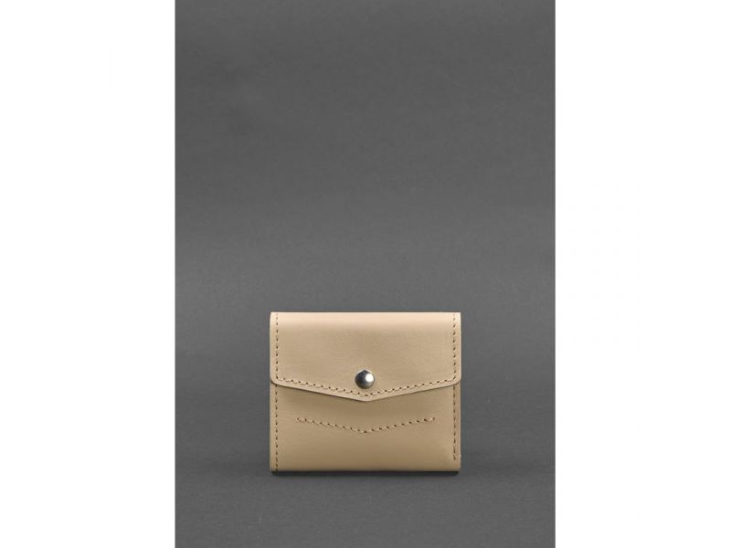 Женский кожаный кошелек 2.1 светло-бежевый, фото 1
