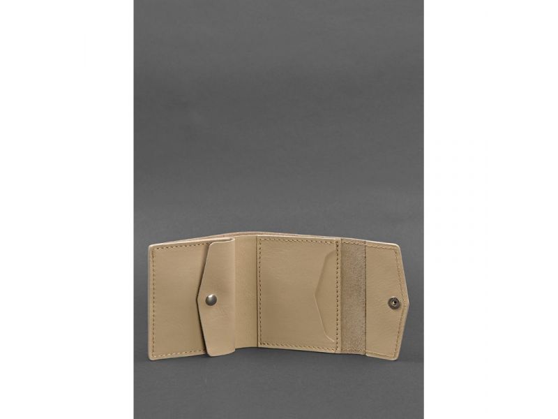 Женский кожаный кошелек 2.1 светло-бежевый, фото 3