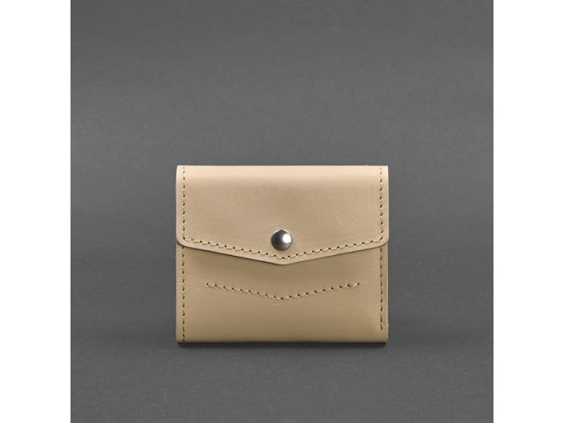 Женский кожаный кошелек 2.1 светло-бежевый, фото 5