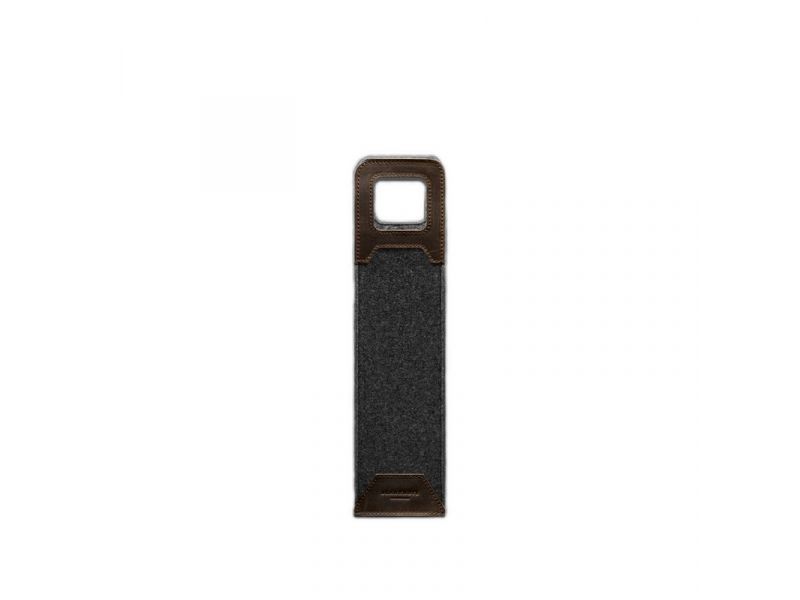 Чехол для вина 1.0 из фетра с кожаными вставками темно-коричневый Crazy Horse, фото 6