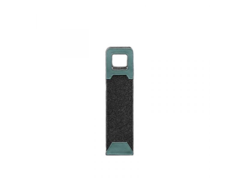 Чехол для вина 1.0 из фетра с кожаными вставками бирюзовый Краст, фото 6