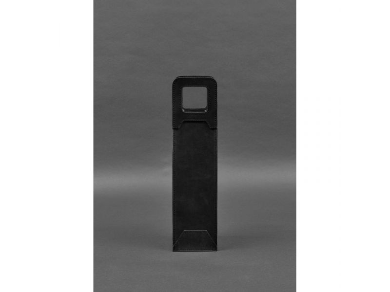 Кожаный чехол для вина 2.0 черный Crazy Horse, фото 1