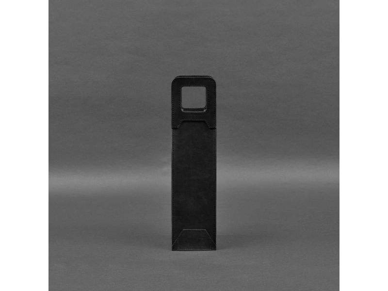 Кожаный чехол для вина 2.0 черный Crazy Horse, фото 5