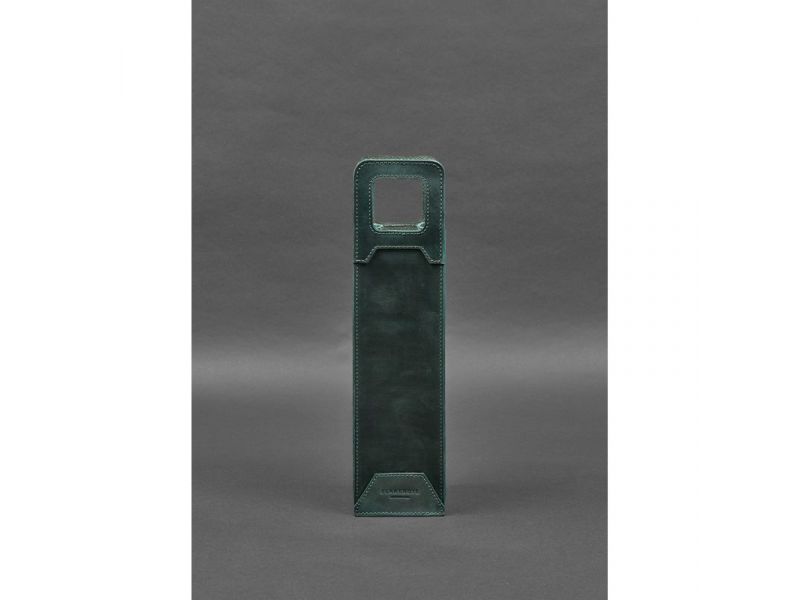 Кожаный чехол для вина 2.0 зеленый Crazy Horse, фото 1