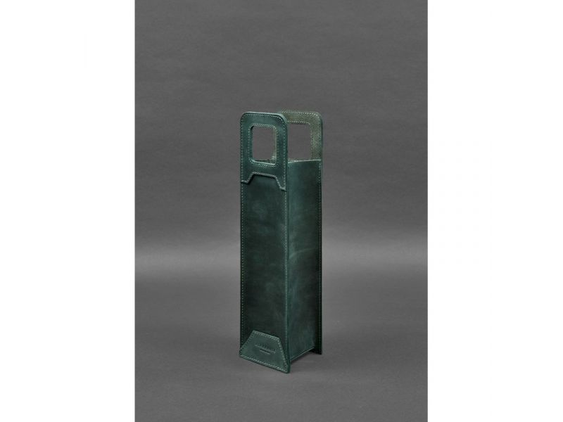 Кожаный чехол для вина 2.0 зеленый Crazy Horse, фото 3