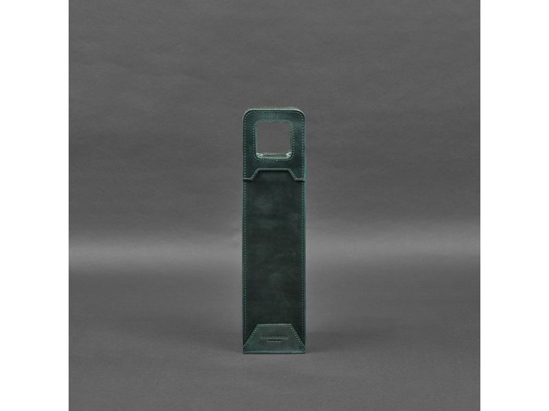 Кожаный чехол для вина 2.0 зеленый Crazy Horse, фото 5