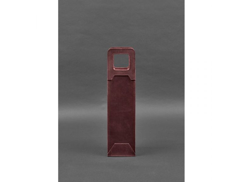 Кожаный чехол для вина 2.0 бордовый Crazy Horse, фото 1