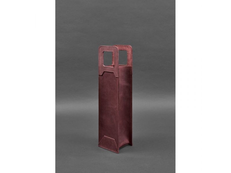 Кожаный чехол для вина 2.0 бордовый Crazy Horse, фото 3