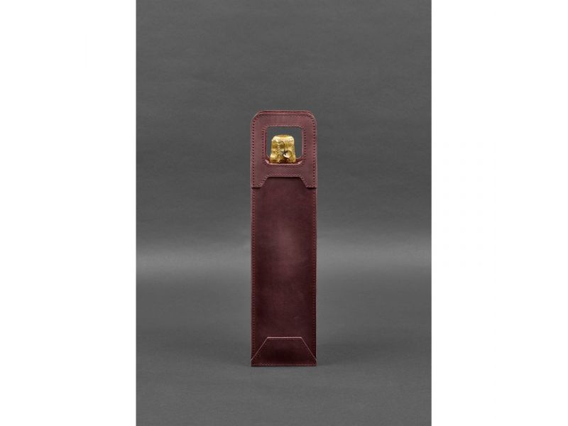 Кожаный чехол для вина 2.0 бордовый Crazy Horse, фото 4