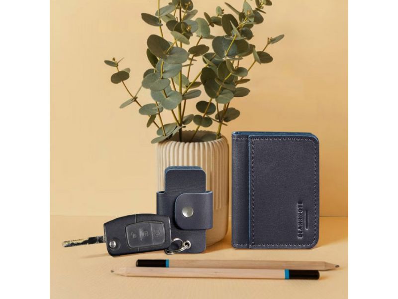 Набор кожаных аксессуаров AUTO 1.0 темно-синий, фото 3