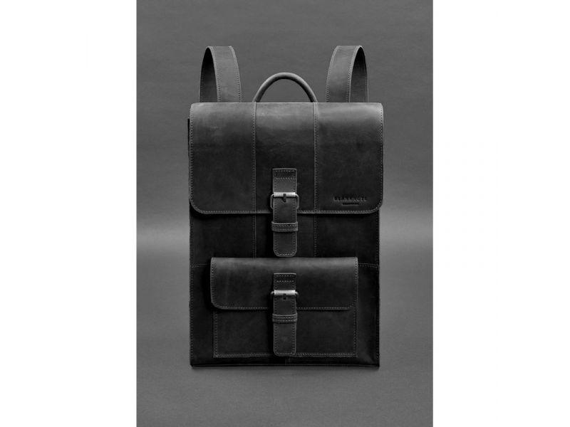 Кожаный рюкзак Brit черный Crazy Horse, фото 2