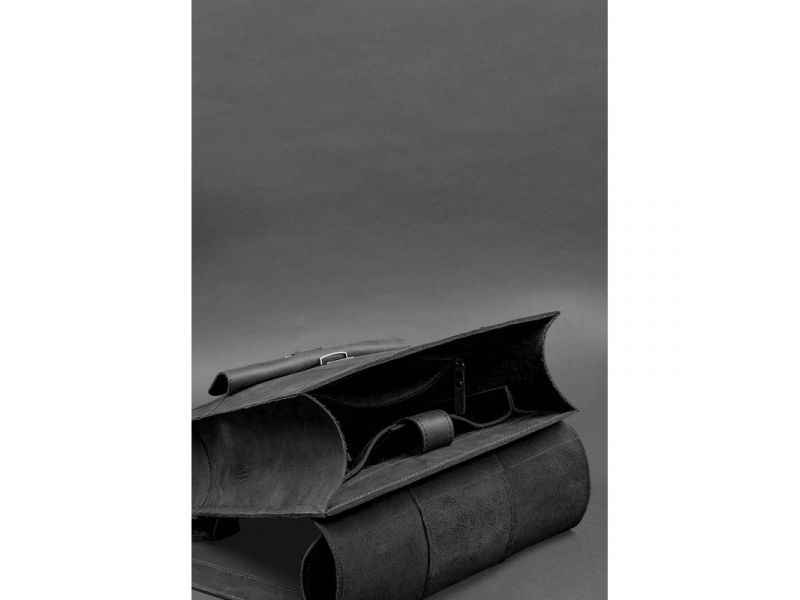 Кожаный рюкзак Brit черный Crazy Horse, фото 5