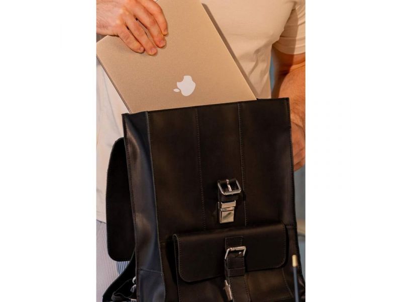 Кожаный рюкзак Brit черный Crazy Horse, фото 10