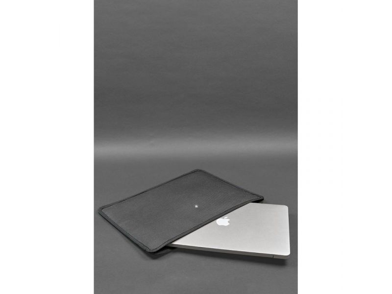 Кожаная сумка для ноутбука и документов Универсальная черная Crazy Horse, фото 10