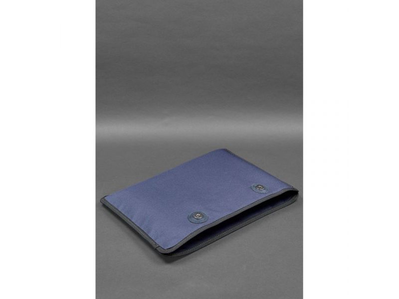 Кожаная сумка для ноутбука и документов Универсальная синяя Crazy Horse, фото 10