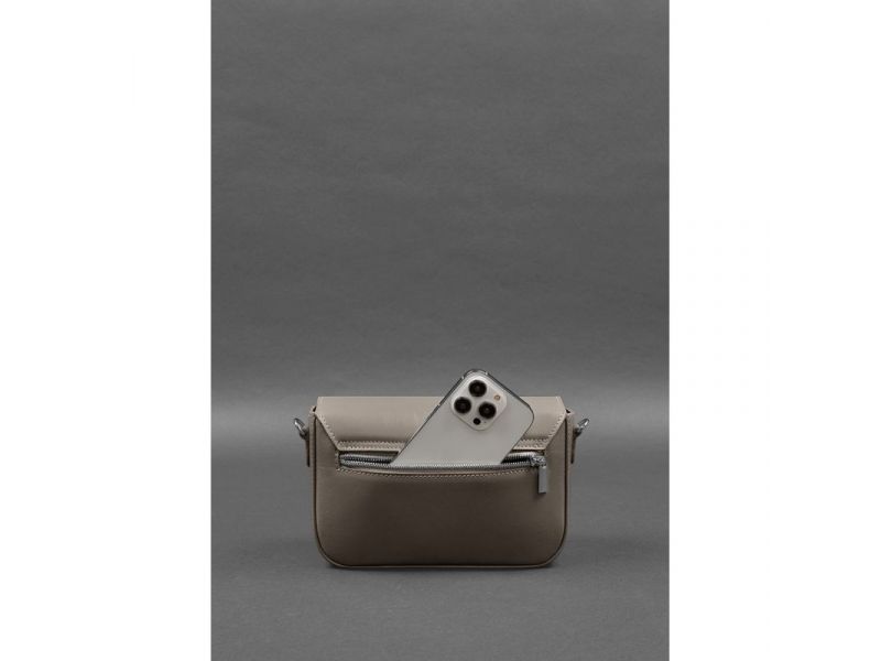 Женская кожаная сумка Mary темно-бежевая, фото 7