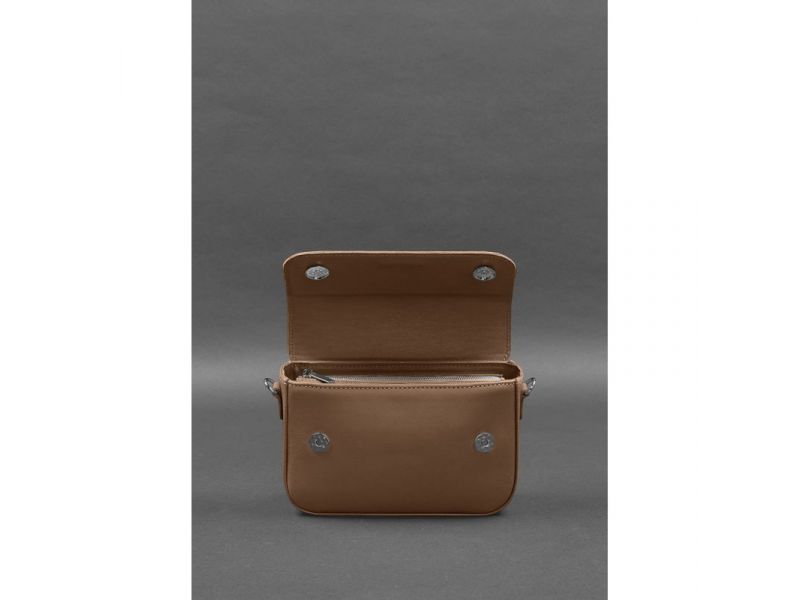 Женская кожаная сумка Mary карамель, фото 4