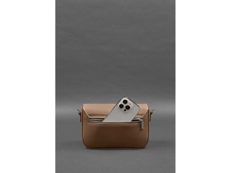 Женская кожаная сумка Mary карамель, фото 7